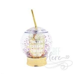 Packed Party Gold and White Cheers Tumbler